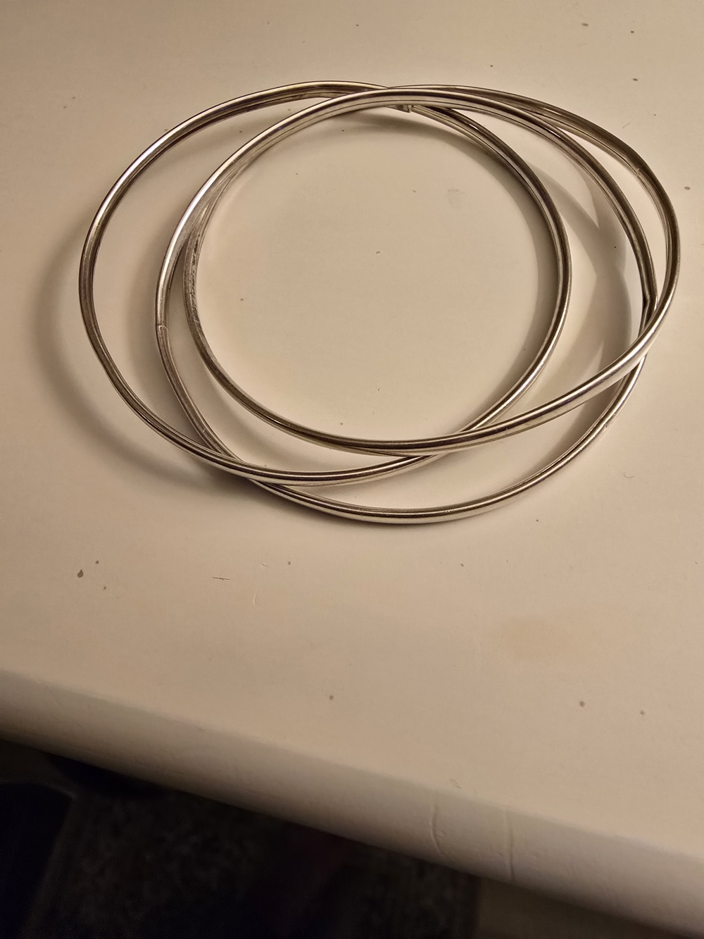 Vintage Sterling Silver Stacked Bangle Bracelet Set - Made In Italy